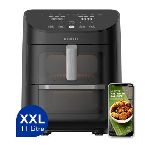 XXL 11 Litre Çift Hazneli Fastfryer (Yağsız Fritöz Airfryer ) HAF-11
