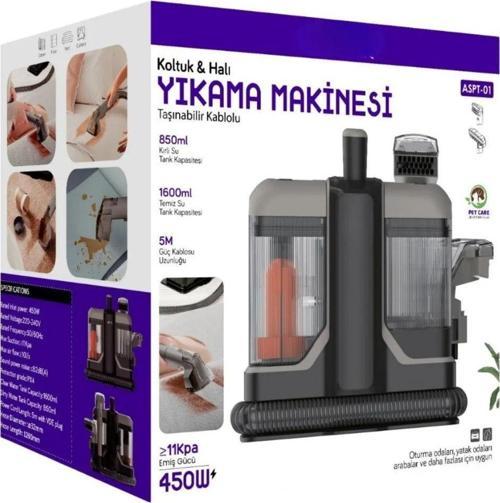 450W Sulu Yıkama Makinesi Halı Koltuk Döşeme Yatak Kanepe Puf Temizleme Leke Çıkartma Makinesi