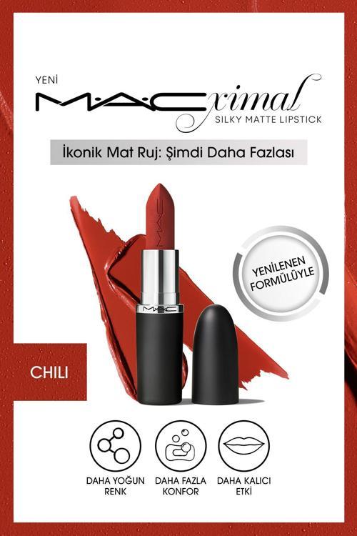 M·A·Cxımal Silky Matte Lipstick Nemlendirme Etkili Yoğun Renk Sağlayan Ruj - Chili