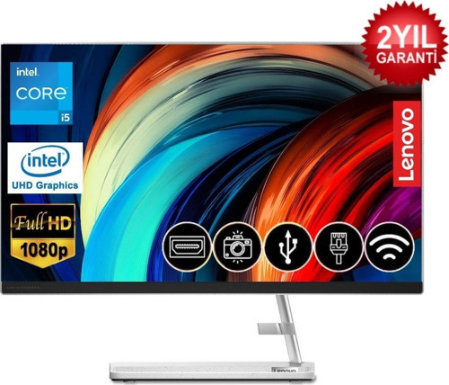 Ideacentre 3 i5 12450H 24GB 1TB M.2 SSD F0GH01GBTR ATL10 23.8" Fdos Beyaz All In One Bilgisayar