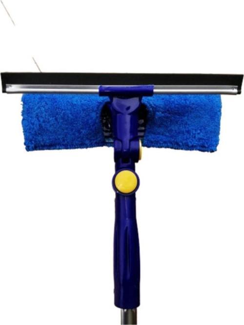 Teleskopik Sap Çekçekli Cam Silme Aparatı Mikrofiber Fırça Sap Cam Çek