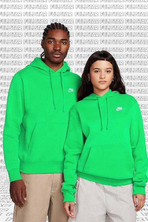 Sportswear Hoodie Fleece Şardonlu Kapüşonlu Bol Kesim Sweatshirt Fıstık Yeşili