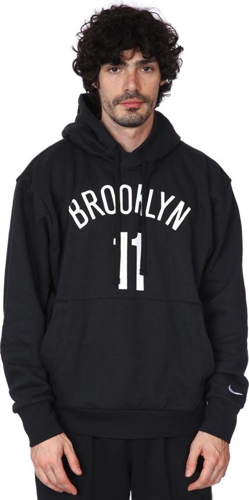NBA Brooklyn 11 Hoodie Erkek Kapüşonlu Bol Kesim Sweatshirt Siyah