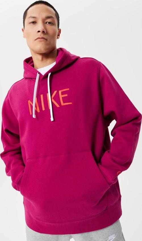 Sportswear Men's Hoodie Erkek Kapüşonlu Sweatshirt Fuşya