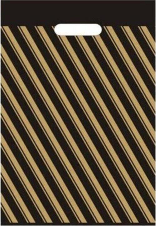 Siyah Çizgili Takviyeli Poşet No 2- 26 X 38 Cm 100 Adet