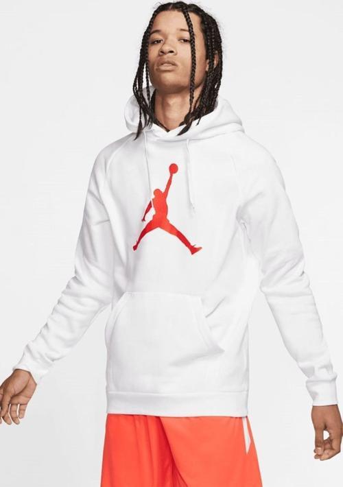 Mens Jordan Jumpman Logo Hoodie Erkek Şardonlu Kapüşonlu Sweatshirt Beyaz