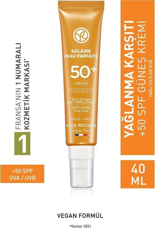 Spf 50 Yüksek Korumalı Yağlanma Ve Leke Karşıtı Yüz Güneş Kremi/Solaire Peau Parfaite-40 Ml