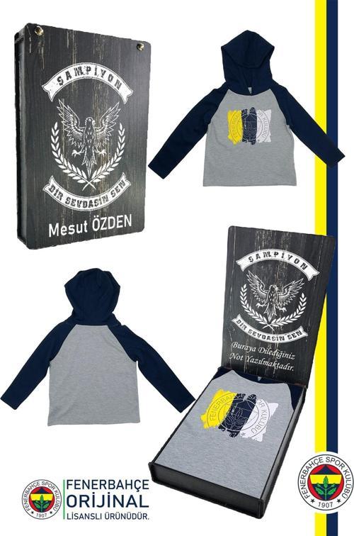 Orijinal Lisanslı Kapüşonlu Lacivert Gri Çocuk Sweat Kişiye Özel Hediyelik