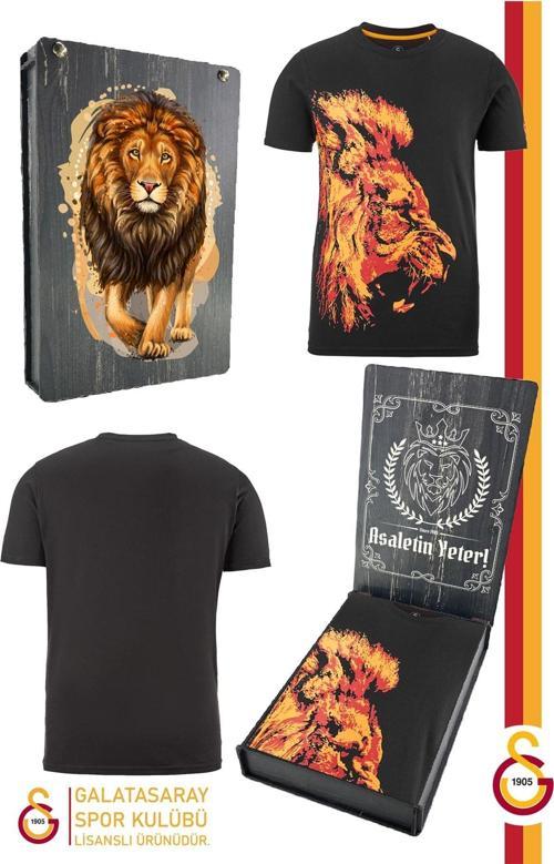 Orijinal Lisanslı Aslan Baskılı T-Shirt Gs Aslan Baskılı Hediyelik Ahşap Kut