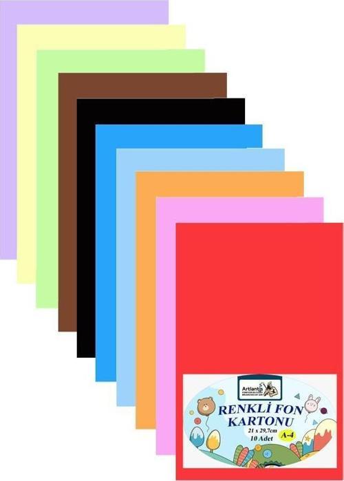 A4 Fon Kartonu 10 Lu 21X29,7 Cm 1 Paket Artlantis 10 Renk Fon Kartonu 21*29,7 1 Paket