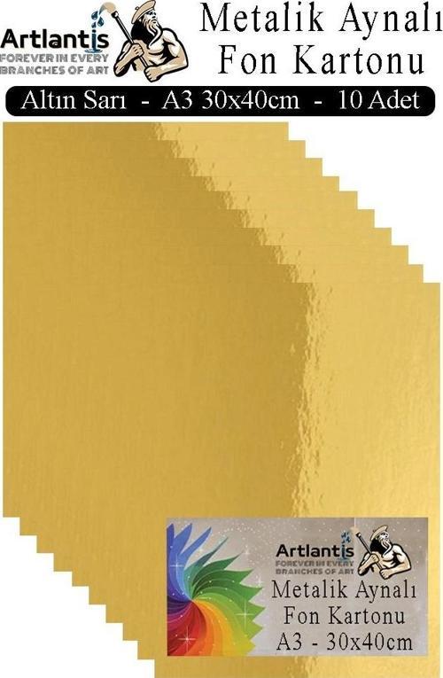 Metalik Aynalı Fon Kartonu 10 lu A3 30x42 cm 1 Paket Okul Sınıf Dekoratif Pırıltılı Folyo Kağıt Dekoratif Anasınıfı Kreş