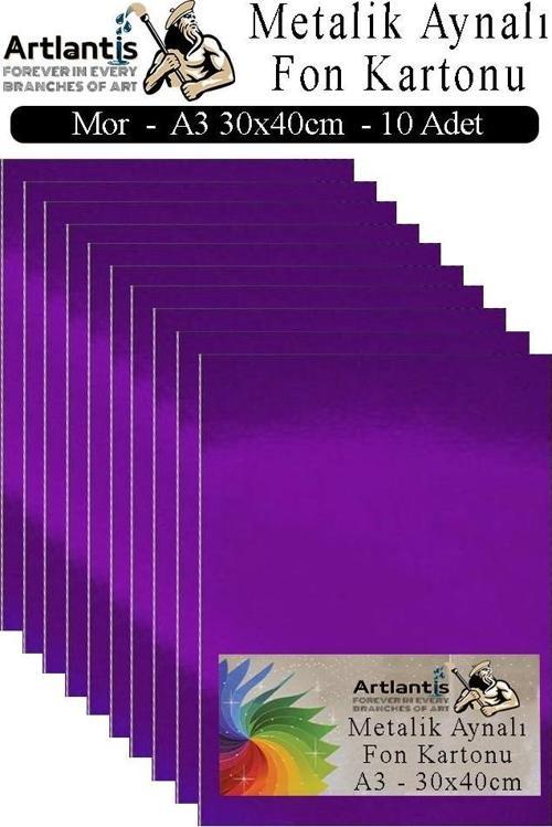 Metalik Aynalı Fon Kartonu 10 lu A3 30x42 cm 1 Paket Okul Sınıf Dekoratif Pırıltılı Folyo Kağıt Dekoratif Anasınıfı Kreş
