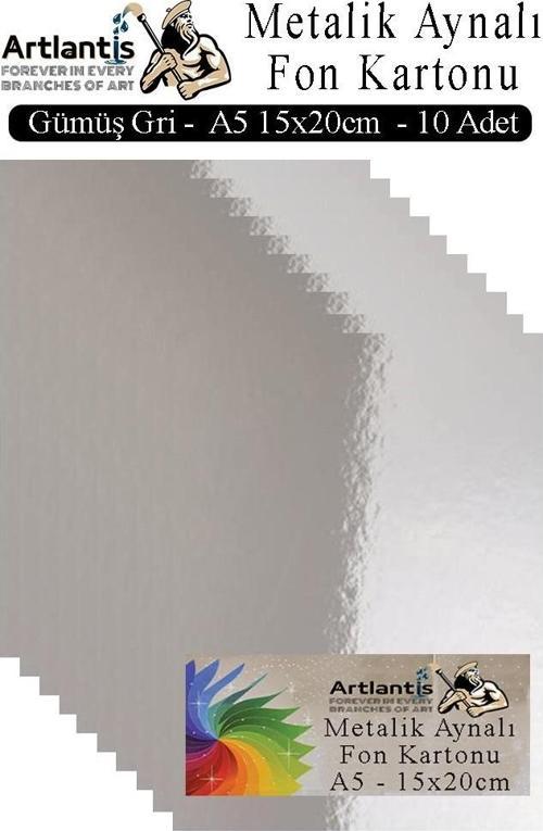 Metalik Aynalı Fon Kartonu 10 lu A5 15x20 cm 1 Paket Okul Sınıf Dekoratif Pırıltılı Folyo Kağıt Dekoratif Anasınıfı Kreş