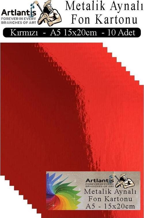 Metalik Aynalı Fon Kartonu 10 lu A5 15x20 cm 1 Paket Okul Sınıf Dekoratif Pırıltılı Folyo Kağıt Dekoratif Anasınıfı Kreş