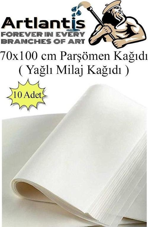Parşömen Kağıdı Milaj Kağıdı 70x100 cm 10 Adet Yağlı Çizim Kağıdı Parşumen İnce Kopya Kağıdı