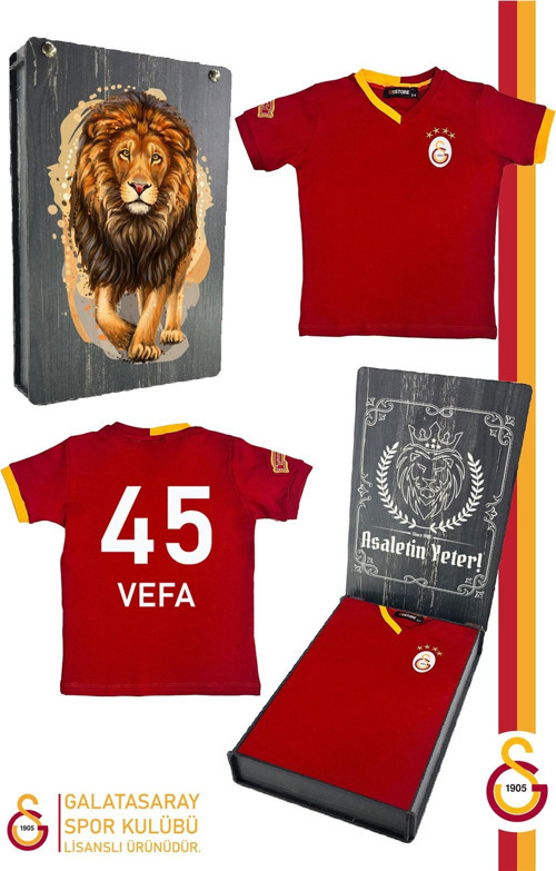 Orijinal Lisanslı Kırmızı Basic Çocuk Kişiye Özel T-shirt Ahşap Kutulu