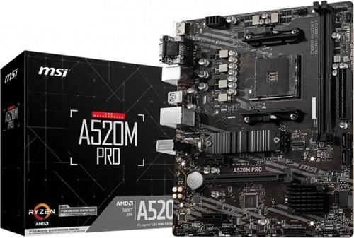 Msi A520M PRO Amd A520 Soket AM4 DDR4 4600 MHz(OC) M.2 Anakart