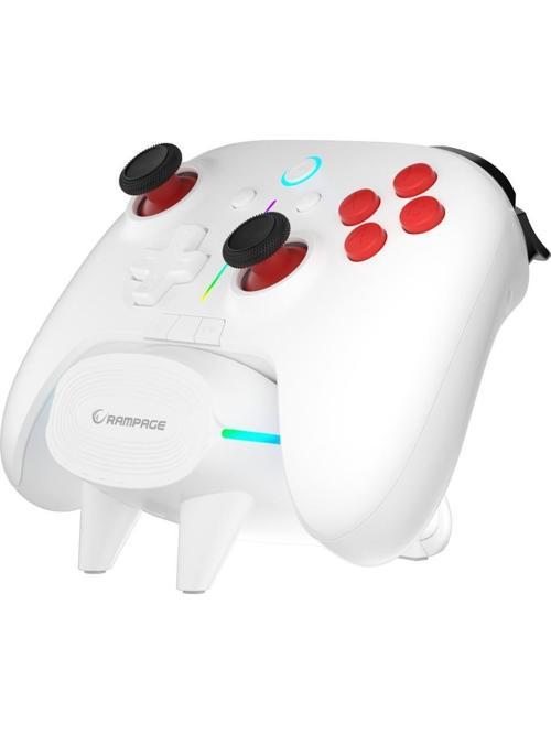 HYDRA PRO Beyaz BT + 2.4 GHz Şarj İstasyonlu PC Gamepad RGB Joypad