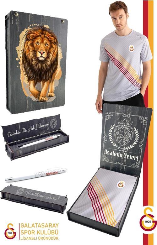 Orijinal Lisanslı Match Day Gri T-Shirt + Uçlu Kalem Set Hediyelik Ahşap Kut