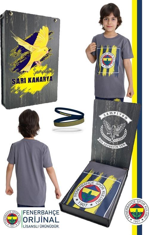 Orijinal Renkli Logo Sıfır Yaka Çocuk T-Shirt Spor Bileklik Hediyelik Set Ahş