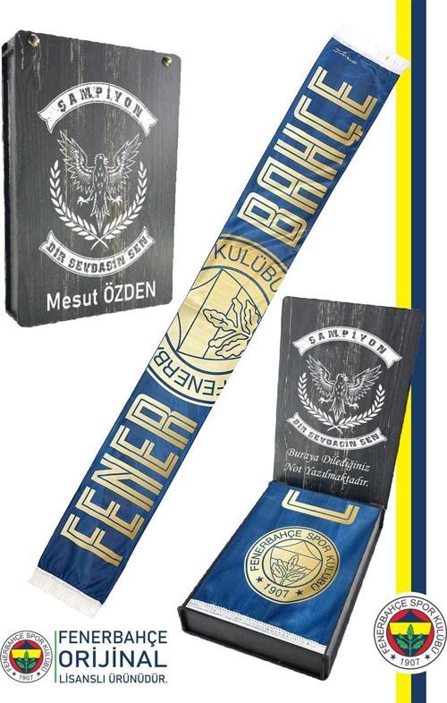 Orijinal Lisanslı Canım Feda Olsun Fenerbahçe Şal Atkı Kişiye Özel Ahşap
