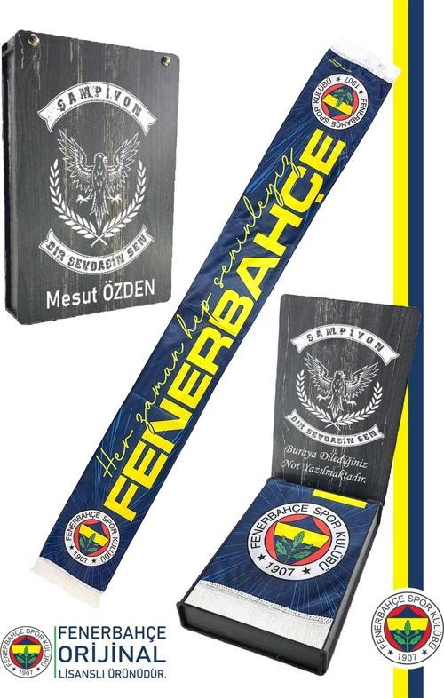 Orijinal Lisanslı Her Zaman Hep Seninleyiz Şal Atkı Kişiye Özel Ahşap Kut