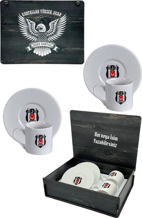 Orijinal Lisanslı 2'li Fincan Takımı Kişiye Özel Ahşap Kutulu