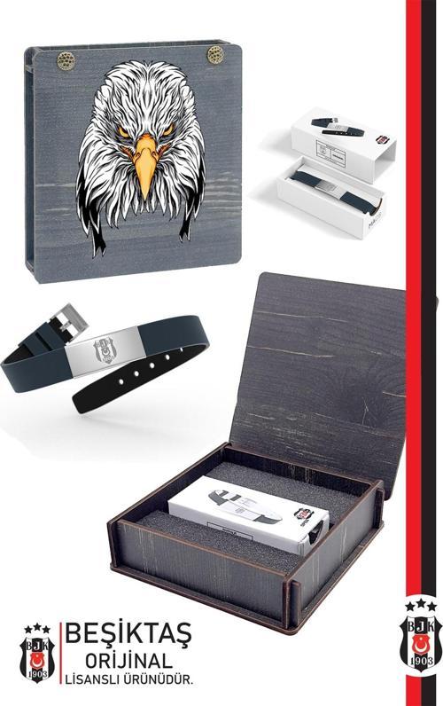 Orijinal Lisanslı Fashion Ayarlanabilir Bileklik Kartal Baskılı Hediyelik Ahşap