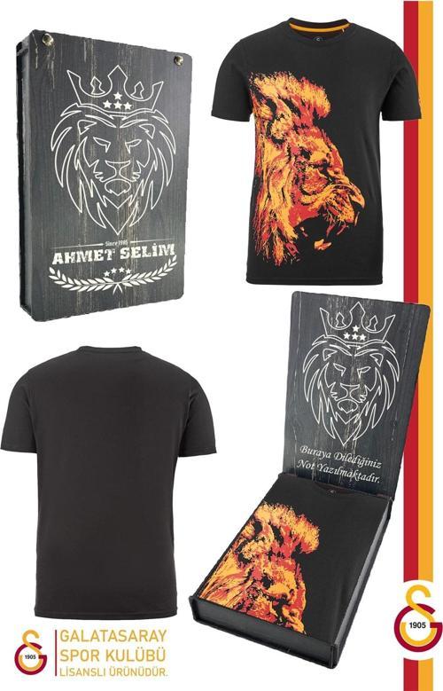 Orijinal Lisanslı Aslan Baskılı T-Shirt Kişiye Özel Hediyelik Ahşap Kutu