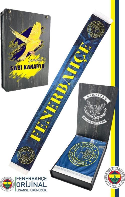 Orijinal Lisanslı Bir Şarkısın Sen Fenerbahçe Şal Atkı Kanarya Baskılı Ahşap