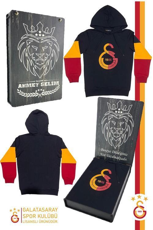 Orijinal Lisanslı Logo Siyah Kapüşonlu Çocuk Sweat Kişiye Özel Hediyelik