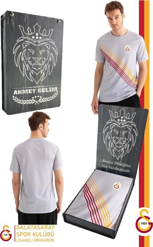 Orijinal Lisanslı Match Day Gri T-Shirt Kişiye Özel Hediyelik Ahşap Kutu
