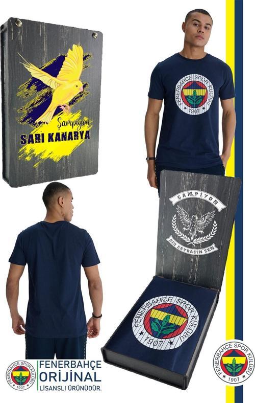 Orijinal Lisanslı Kabartma Logo Lacivert Tribün T-Shirt Hediyelik Ahşap Kutul