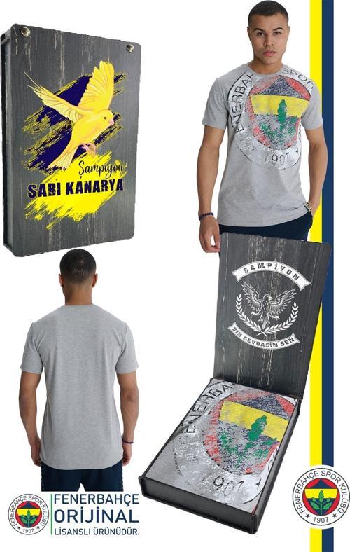 Orijinal Lisanslı 6 Renk Logo Gri Tribün T-Shirt Hediyelik Ahşap Kutulu
