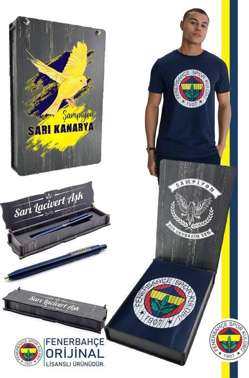Orijinal Lisanslı Kabartma Logo Lacivert Tribün T-Shirt + Kalem Set Hediyelik