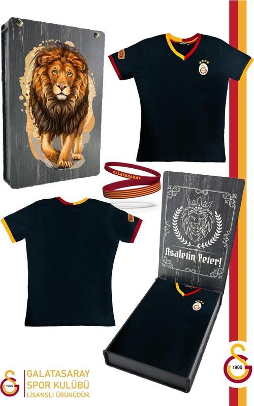 Orijinal Lisanslı Siyah Basic Çocuk T-shirt + Bileklik Set Hediyelik Ahşap K