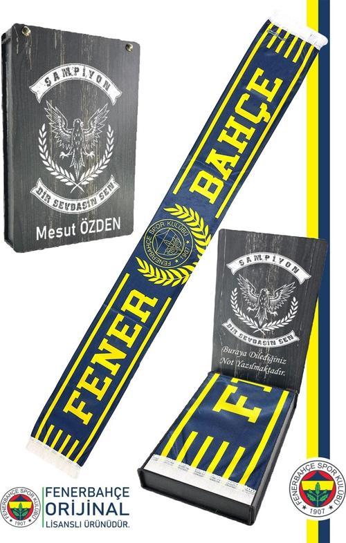 Orijinal Lisanslı Since 1907 Fenerbahçe Şal Atkı Kişiye Özel Ahşap Kutulu