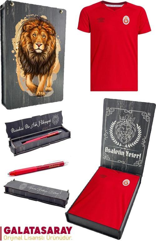 Orijinal Lisanslı Umbro V Yaka Kırmızı T-Shirt + Uçlu Kalem Set Hediyelik Ah