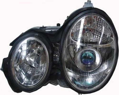 Mercedes E Class- W210- 96/99; Far Lambası Sol Mercekli/Vakum Ayarlı H7/H7 (Kristal Tip) (Ella) -