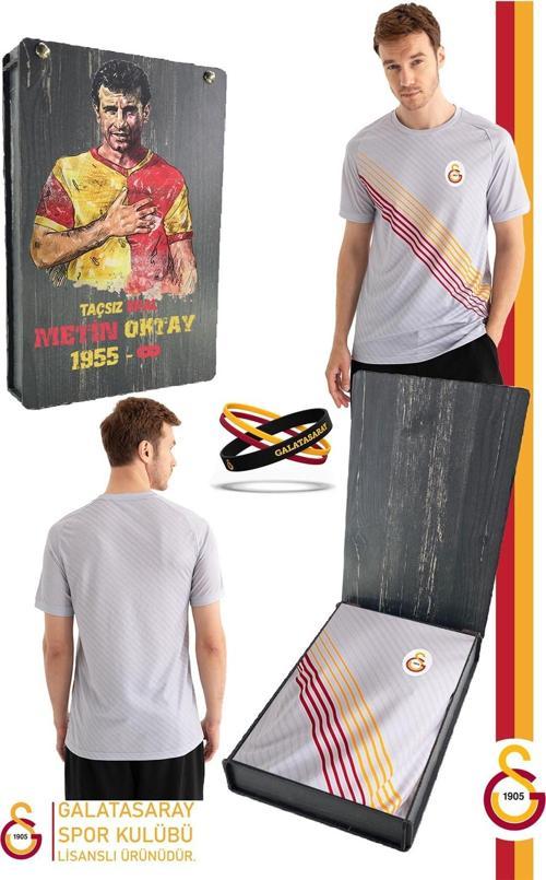 Orijinal Lisanslı Match Day Gri T-Shirt + Bileklik Set Hediyelik Ahşap Kutul
