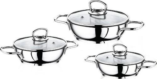 Eco 6 Parça Tel Kulplu Çelik Omlet Sahan Seti 14-16-18 cm