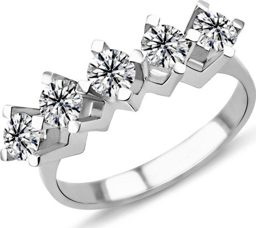 1.50 Karat F Renk HRD Sertifikalı Pırlanta Beştaş Yüzük PB599