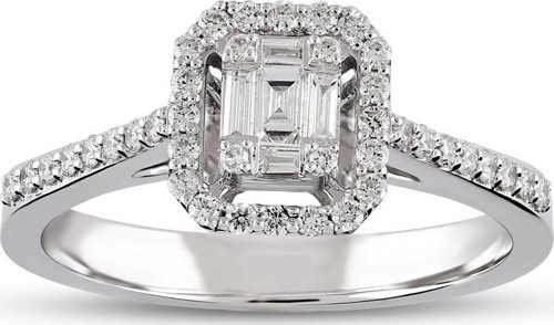 0.32 Ct Baget Pırlanta Yüzük B7