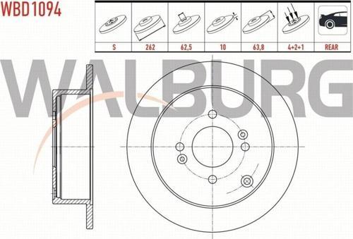 Hyundaı Accent Fren Diski Arka Düz 4 Bjn 262X10X62,5X64,5 58411-1G000