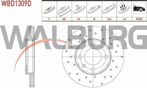 Volkswagen Polo Fren Diski Ön Havalı Performans Delikli 4 Bjn 239X18X65X34,2 6N0615301C
