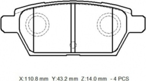 Mazda 6- Sd- 03/06; Arka Fren Balatası 2,0/2,3 (Disk)(110,8X42X14)(Bramax) Gpyb2648Z