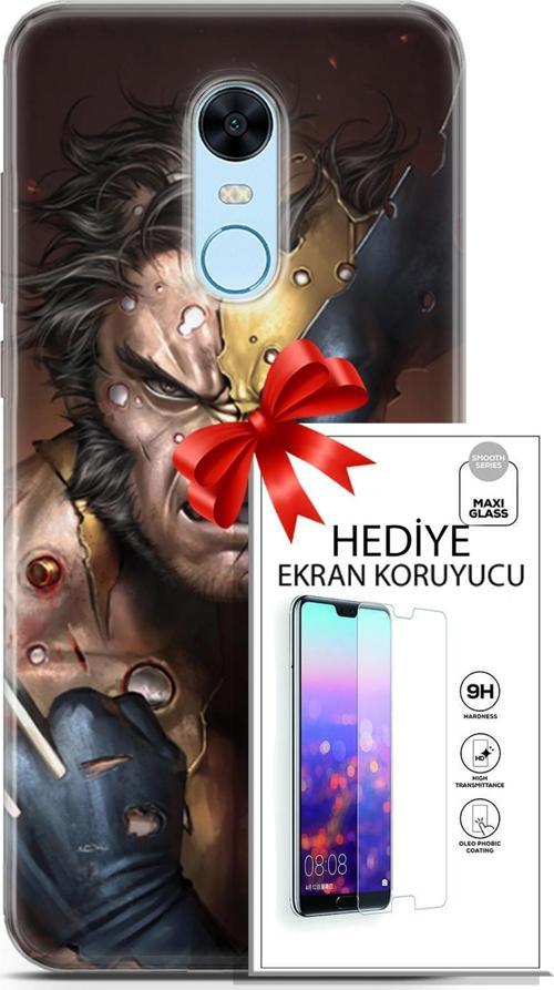 Xiaomi Redmi 5 Plus Kılıf Orijinal Seri Dc 03 Wolverine Arka Kapak + Ekran Koruyucu