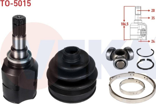 Aks Kafası Sag Ön Ic Toyota Corolla 1.4 D-4D 20X24X35 Uzunluk 186,50Mm 2012-