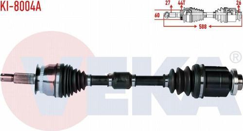 Kıa Cerato (Ld) 1.6 Crdı M-T Abslı 44 Dıs Uzunluk 588Mm 2004-2012 Komple Aks Sağ Ön  49500-2F060