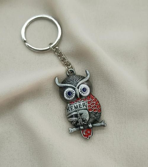 Anahtarlık Metal Baykuş Ay Yıldız Çanta Araba Cüzdan Süsü Kemer Yazılı      